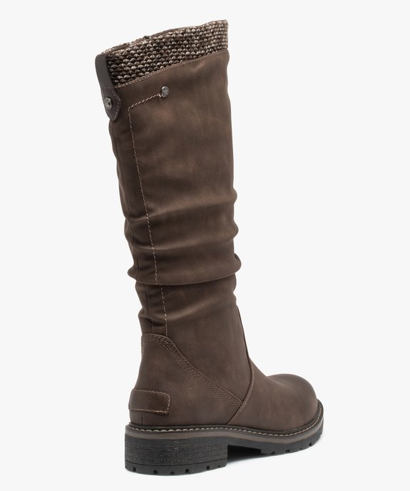 Bottes femme à talon large et col en maille chinée vue5 - GEMO (CASUAL) - GEMO