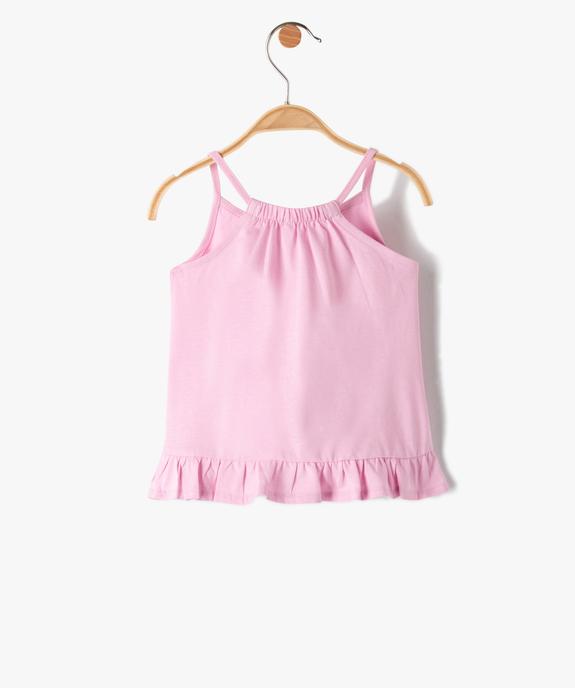 Débardeur bébé fille à fines bretelles et volant dans le bas vue3 - GEMO(BEBE DEBT) - GEMO