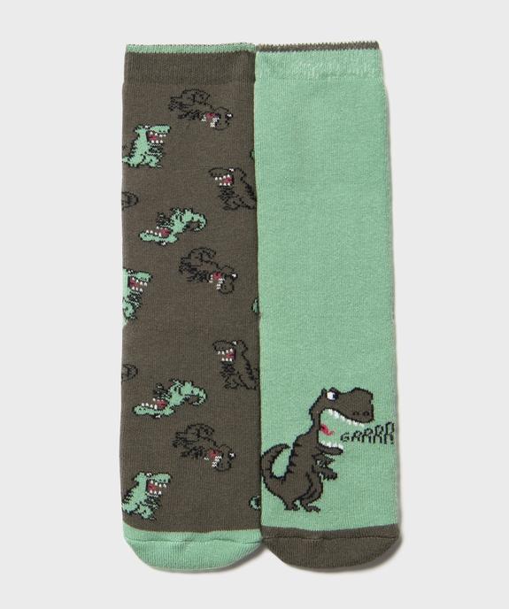 Chaussettes antidérapantes à motifs dinosaures garçon (lot de 2) vue1 - GEMO 4G GARCON - GEMO