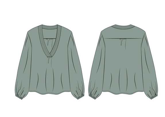 Tee-shirt à manches longues et col V en maille texturée femme vue1 - GEMO 4G FEMME - GEMO