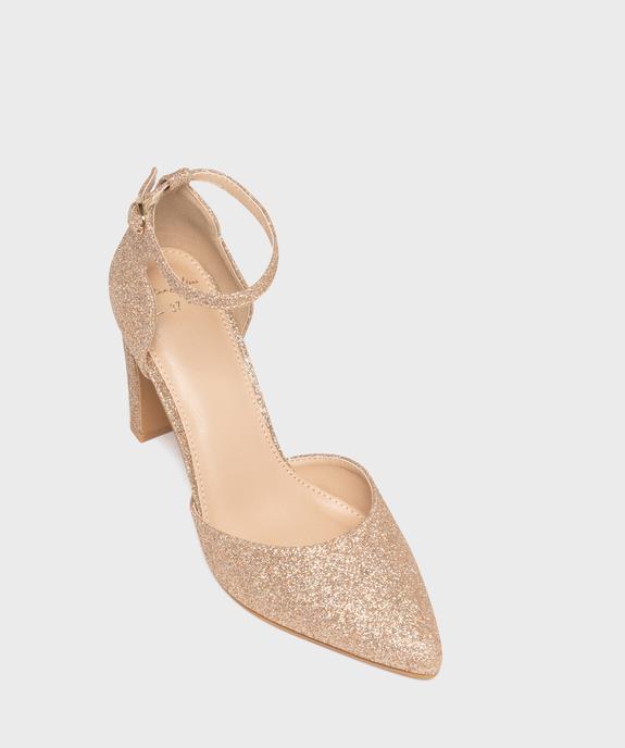 Escarpins pailletés à talon haut et bride cheville femme - Valentina Baldano vue5 - VALENTINA BALDA - GEMO