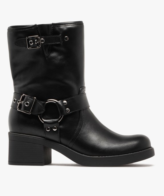 Boots femme à talon et bout carrés avec col large et souple  vue2 - 5 MILES - GEMO
