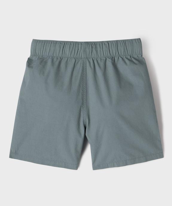Short large en popeline de coton uni garçon  vue3 - GEMO (ENFANT) - GEMO