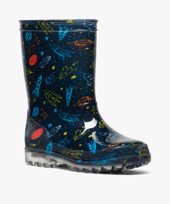 Bottes de pluie garçon motif fusées et semelle lumineuse vue2 - GEMO (ENFANT) - GEMO
