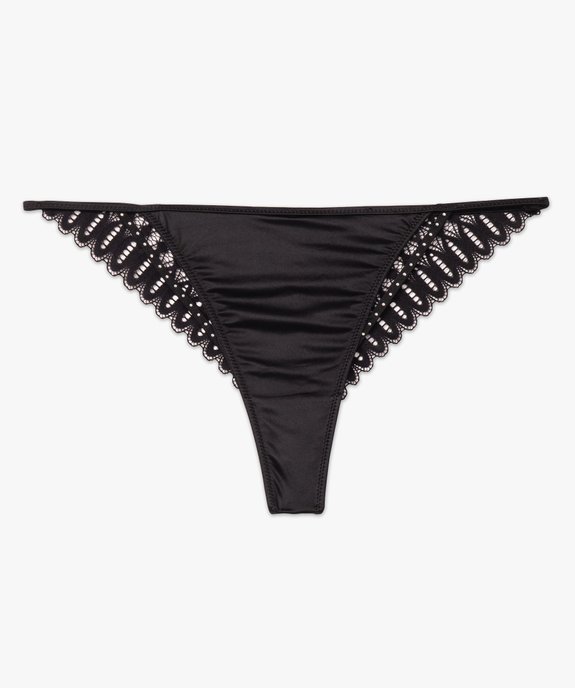 Tanga en microfibre et dentelle femme vue5 - GEMO(HOMWR FEM) - GEMO