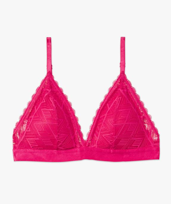 Soutien-gorge triangle en dentelle avec mousses amovibles vue4 - GEMO(HOMWR FEM) - GEMO