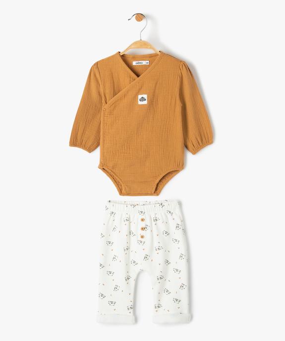 Ensemble bébé garçon 2 pièces : body + pantalon imprimé vue1 - GEMO(BB COUCHE) - GEMO