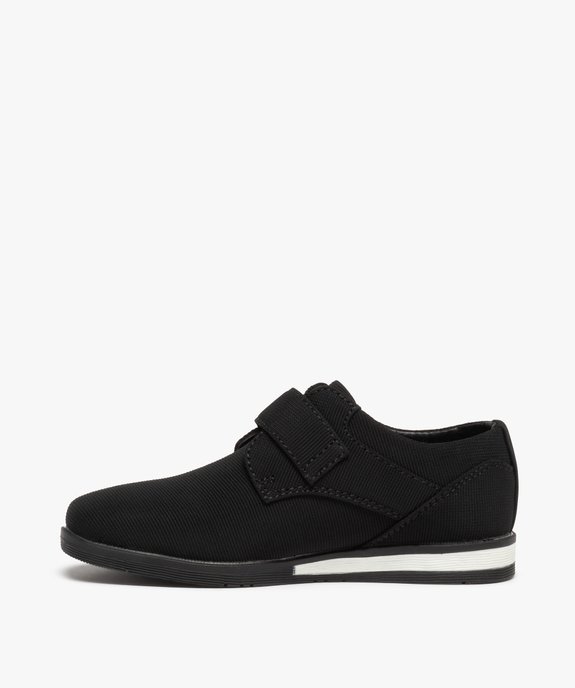 Derbies garçon unis en toile fermeture scratch vue3 - GEMO (ENFANT) - GEMO