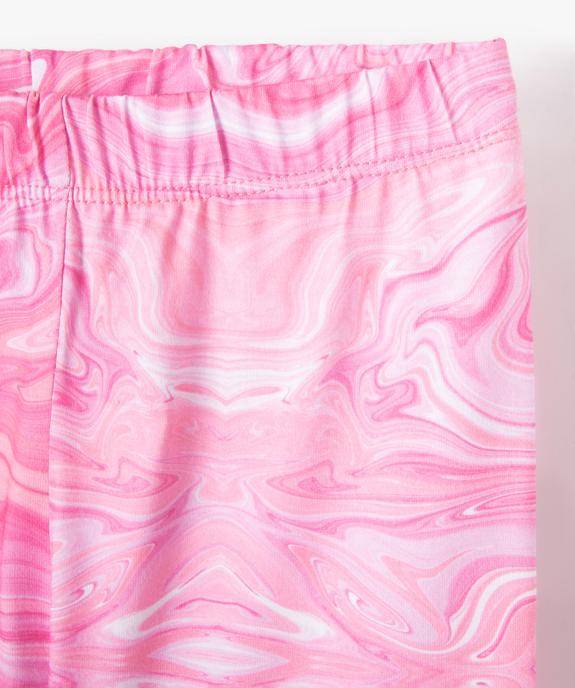 Legging fille court multicolore à taille élastiquée vue2 - GEMO (ENFANT) - GEMO