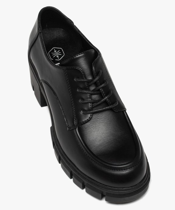Derbies femme à talon large et semelle crantée vue5 - GEMO(URBAIN) - GEMO
