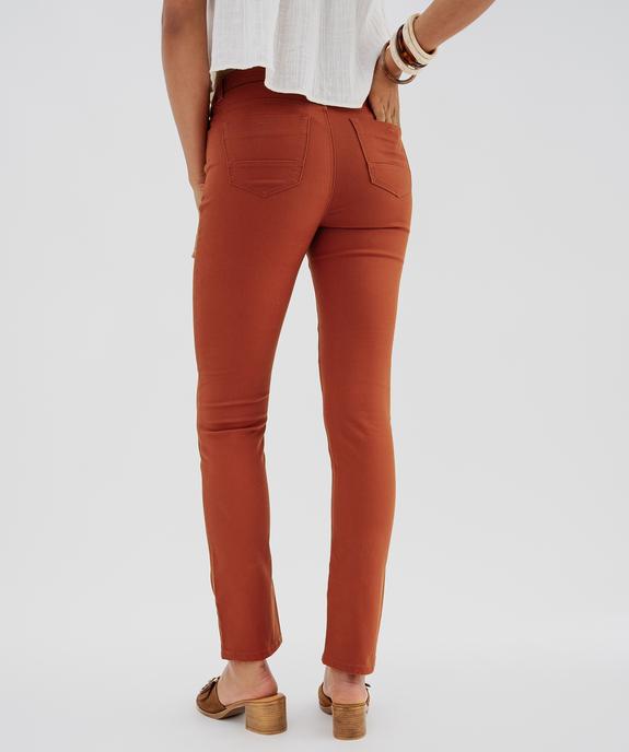 Pantalon Regular taille normale en coton stretch femme vue3 - GEMO 4G FEMME - GEMO