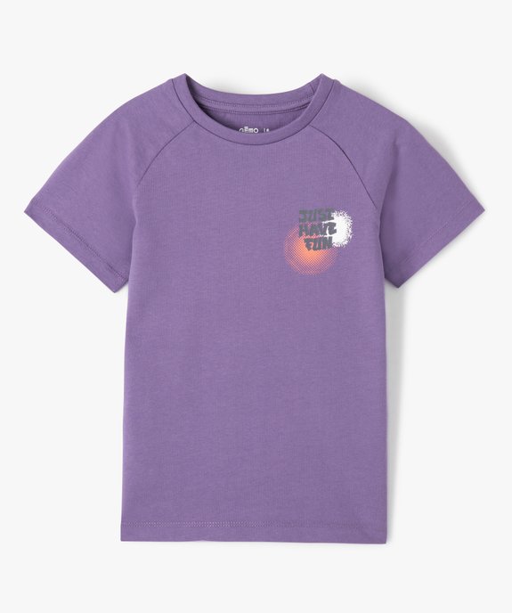 Tee-shirt garçon à manches courtes avec motif streetwear au dos vue1 - GEMO 4G GARCON - GEMO