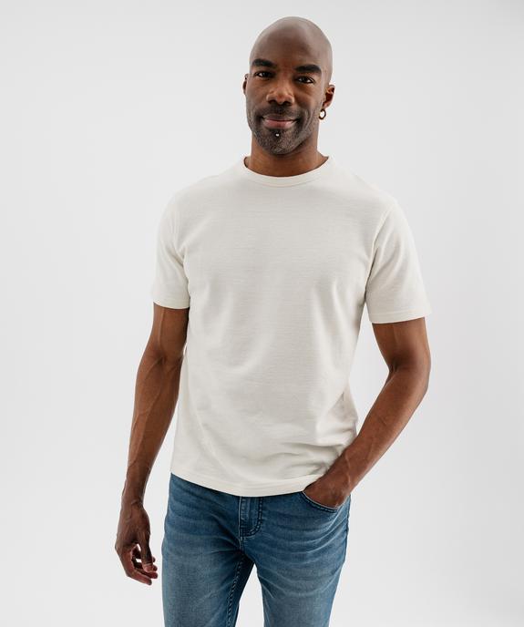 Tee-shirt manches courtes en maille épaisse homme vue4 - GEMO (HOMME) - GEMO