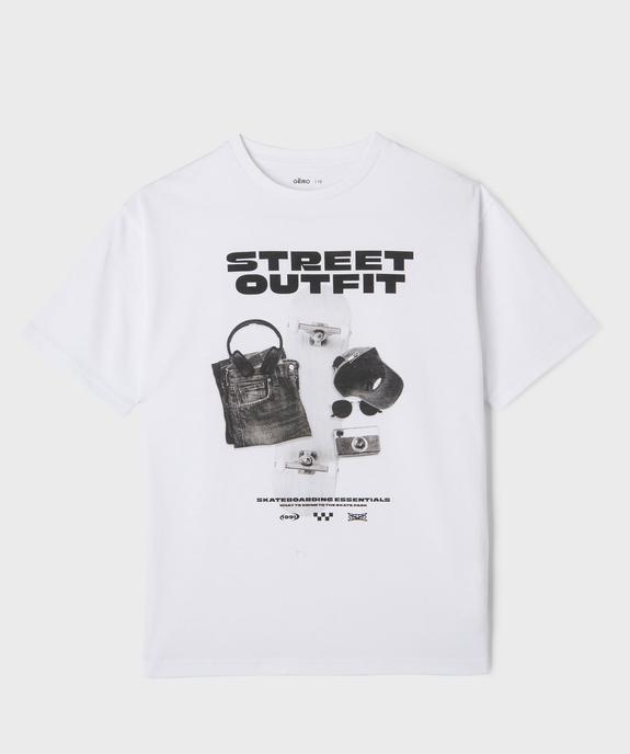 Tee-shirt manches courtes motif streetwear garçon vue2 - GEMO (JUNIOR) - GEMO