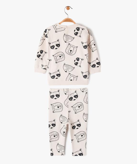 Ensemble 2 pièces en molleton doux imprimé sweat + legging bébé garçon vue3 - GEMO(BEBE DEBT) - GEMO