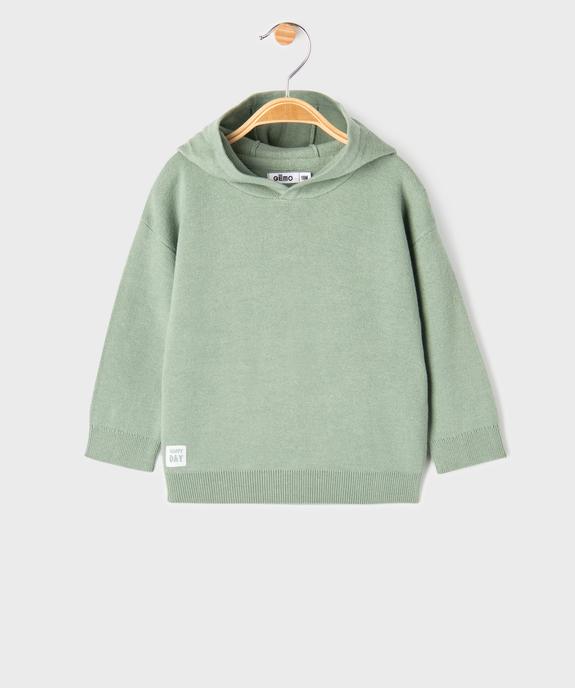 Pull à capuche en coton bébé garçon vue2 - GEMO(BEBE DEBT) - GEMO