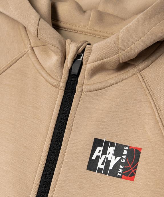 Sweat zippé à capuche en maille stretch garçon vue4 - GEMO (ENFANT) - GEMO