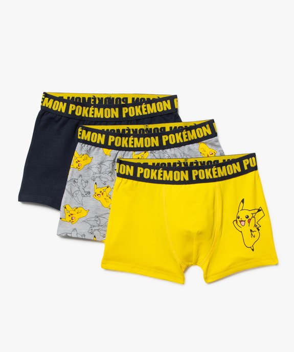 Boxers en coton stretch garçon (lot de 3) - Pokemon vue1 - POKEMON - GEMO