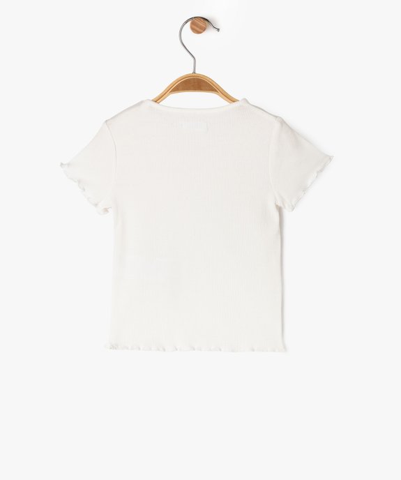 Tee-shirt à manches courtes en maille côtelée bébé fille vue6 - GEMO(BEBE DEBT) - GEMO