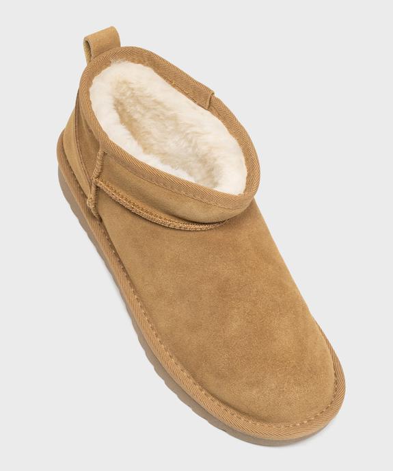 Boots fourrées dessus cuir femme vue5 - SANS MARQUE - GEMO