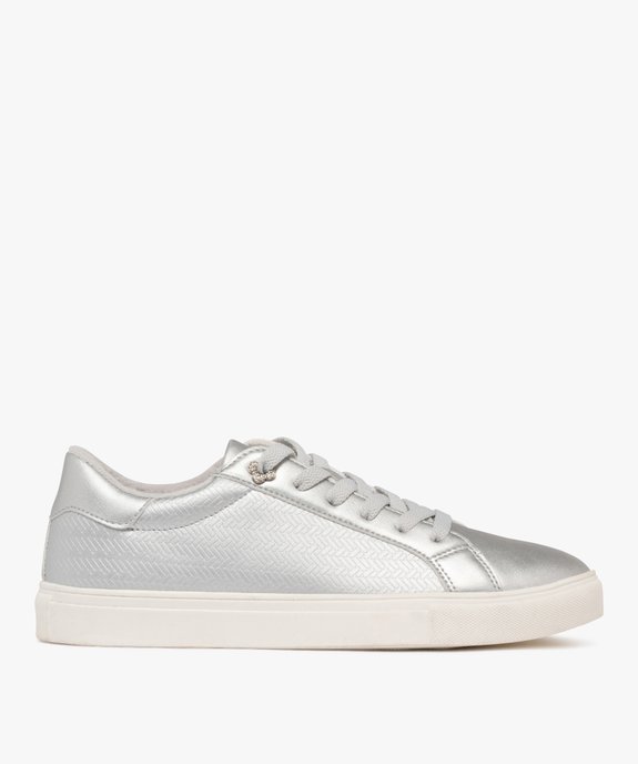 Baskets femme fourrées avec dessus métallisé et à semelle blanche vue2 - FOLLOW ME G4G - GEMO