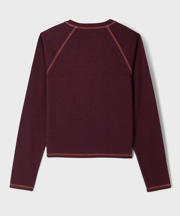 Tee-shirt manches longues coupe courte imprimé fille vue3 - GEMO 4G FILLE - GEMO