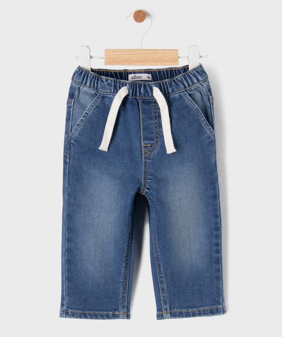 Jean en coton stretch résistant et taille élastiquée bébé garçon vue1 - GEMO(BEBE DEBT) - GEMO