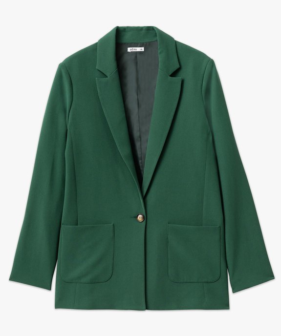 Veste blazer coupe droite fermeture un bouton femme vue4 - GEMO(FEMME PAP) - GEMO