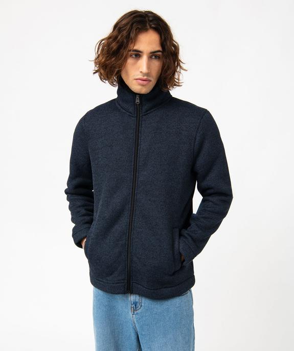 Sweat zippé col montant doublure sherpa homme vue1 - KENSINGTON - GEMO