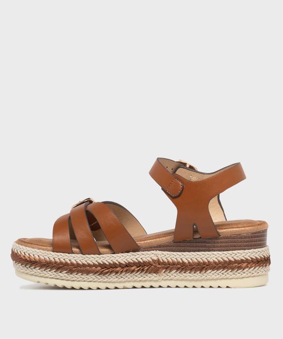 Sandales à brides sur semelle compensée femme - Valentina Baldano vue3 - VALENTINA BALDA - GEMO