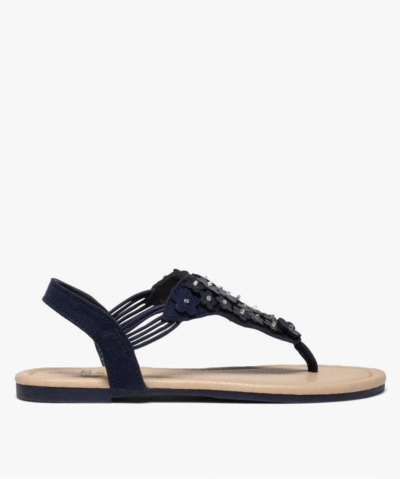 Sandales fille fleuries à entre-doigts et brides élastiques vue1 - GEMO (ENFANT) - GEMO