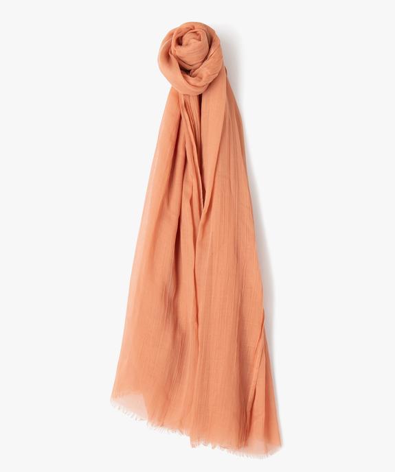 Foulard extra fin en polyester recyclé uni femme vue1 - GEMO 4G FEMME - GEMO