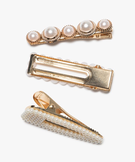 Pince à cheveux crocodile à perles (lot de 3) vue2 - GEMO (ACCESS) - GEMO
