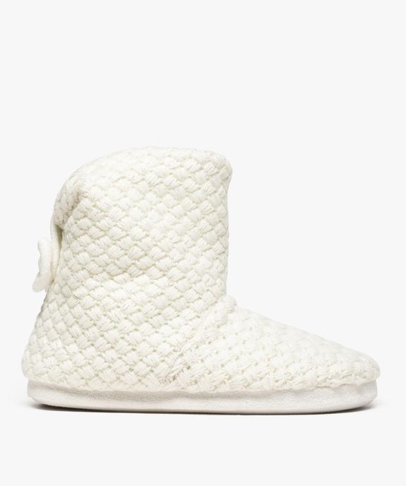 Chaussons femme boots en maille avec nœud à l’arrière vue1 - GEMO(HOMWR FEM) - GEMO