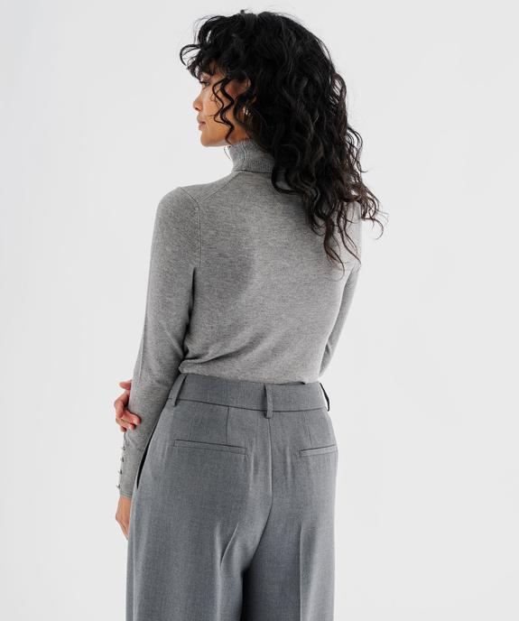 Pull col roulé en maille fine femme vue3 - GEMO 4G FEMME - GEMO