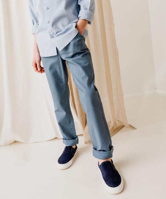 Pantalon coupe regular avec taille élastique garçon vue4 - GEMO (JUNIOR) - GEMO