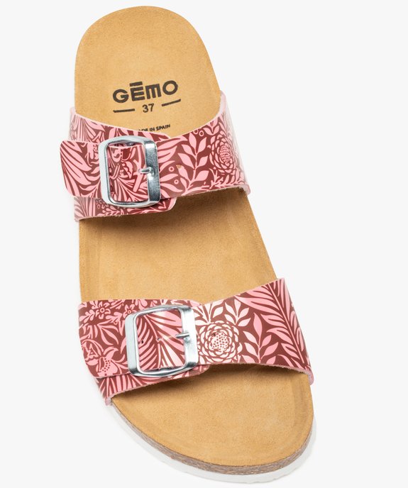 Mules femme à talon plat et double bride à boucle vue5 - GEMO (CASUAL) - GEMO