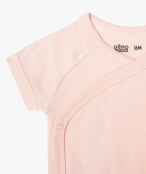 Body à manches courtes fermeture croisée bébé fille (lot de 3) vue4 - GEMO 4G BEBE - GEMO