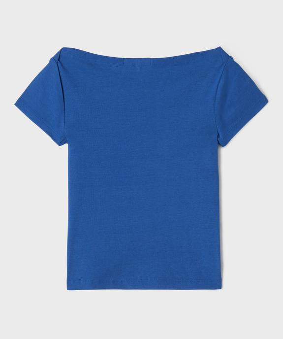 Tee-shirt manches courtes à col bateau fille - LuluCastagnette vue3 - LULU CASTAGNETTE GEMO FOR GOOD - GEMO