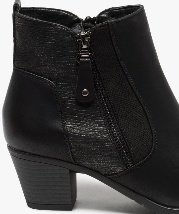 Boots femme à talon unis multi-matières avec doublure douce vue6 - GEMO (CONFORT) - GEMO