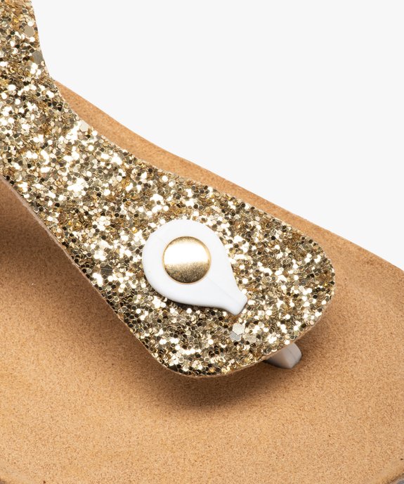 Mules femme plates à paillettes avec entre-doigts vue6 - GEMO (CASUAL) - GEMO