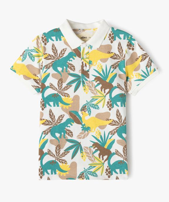 Polo manches courtes à motif exotique garçon vue1 - GEMO (ENFANT) - GEMO