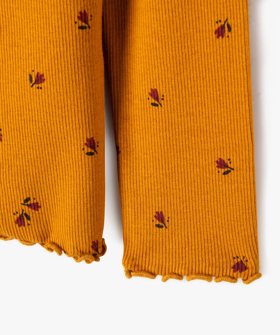 Tee-shirt à manches longues à motifs fleuris fille vue2 - GEMO 4G FILLE - GEMO