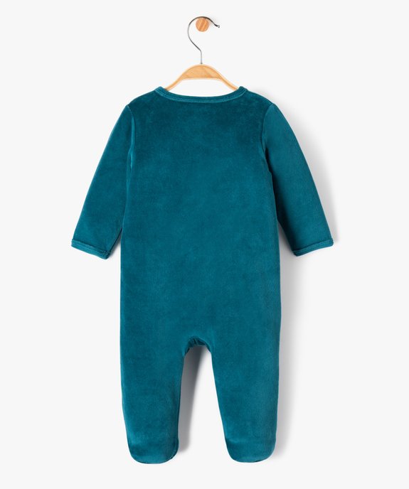Pyjama bébé en velours imprimé dinosaure à fermeture ventrale vue8 - GEMO(BB COUCHE) - GEMO