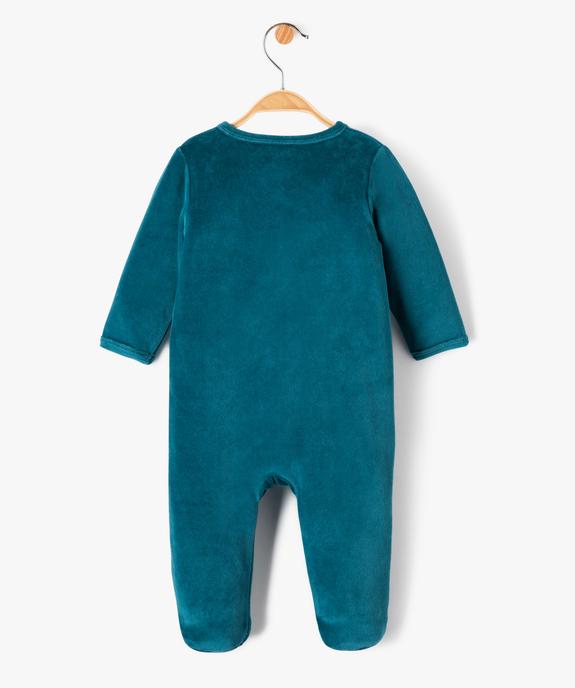 Pyjama bébé en velours imprimé dinosaure à fermeture ventrale vue7 - GEMO(BB COUCHE) - GEMO