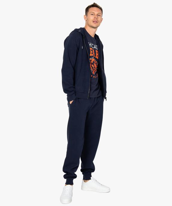 Sweat homme zippé à capuche uni et molletonné vue5 - GEMO 4G HOMME - GEMO