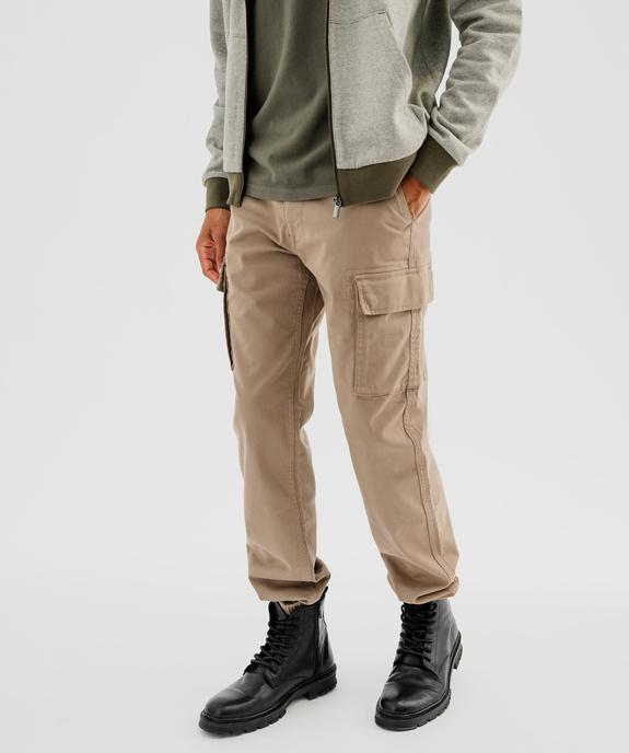 Pantalon cargo coupe straight en coton stretch homme vue1 - GEMO (HOMME) - GEMO