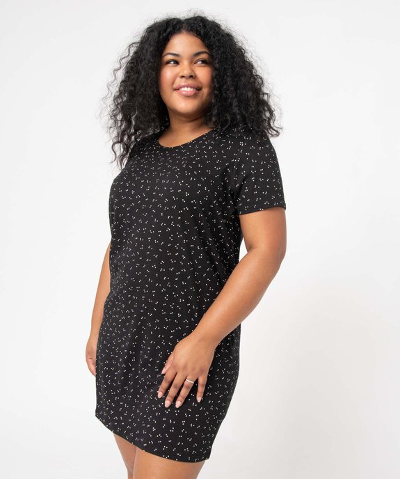 Chemise de nuit à manches courtes avec motifs femme grande taille vue1 - GEMO 4G FEMME - GEMO