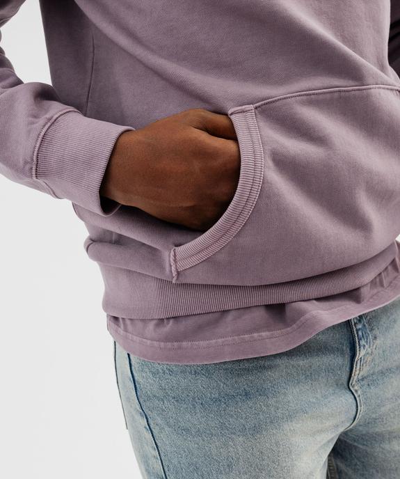 Sweat à capuche coloris délavé intérieur bouclette homme vue5 - GEMO (HOMME) - GEMO