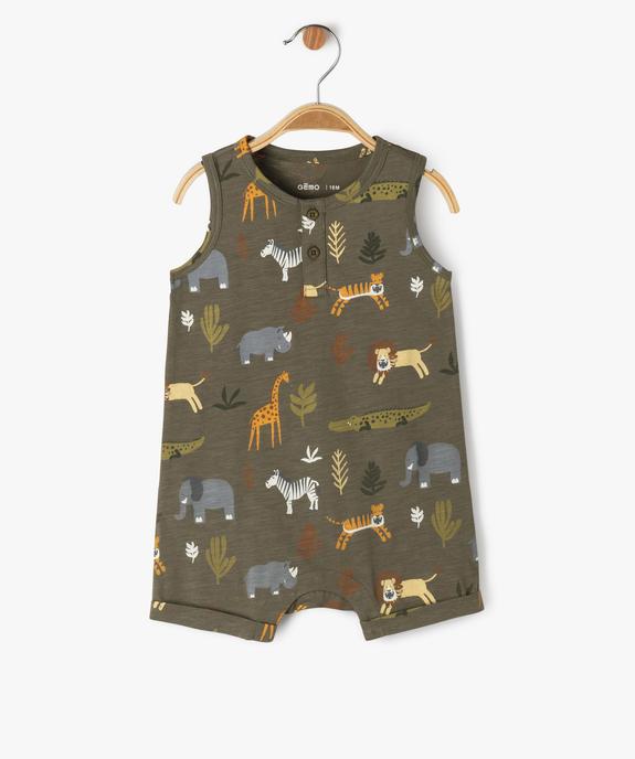 Combishort avec motifs jungle bébé garçon vue1 - GEMO(BEBE DEBT) - GEMO